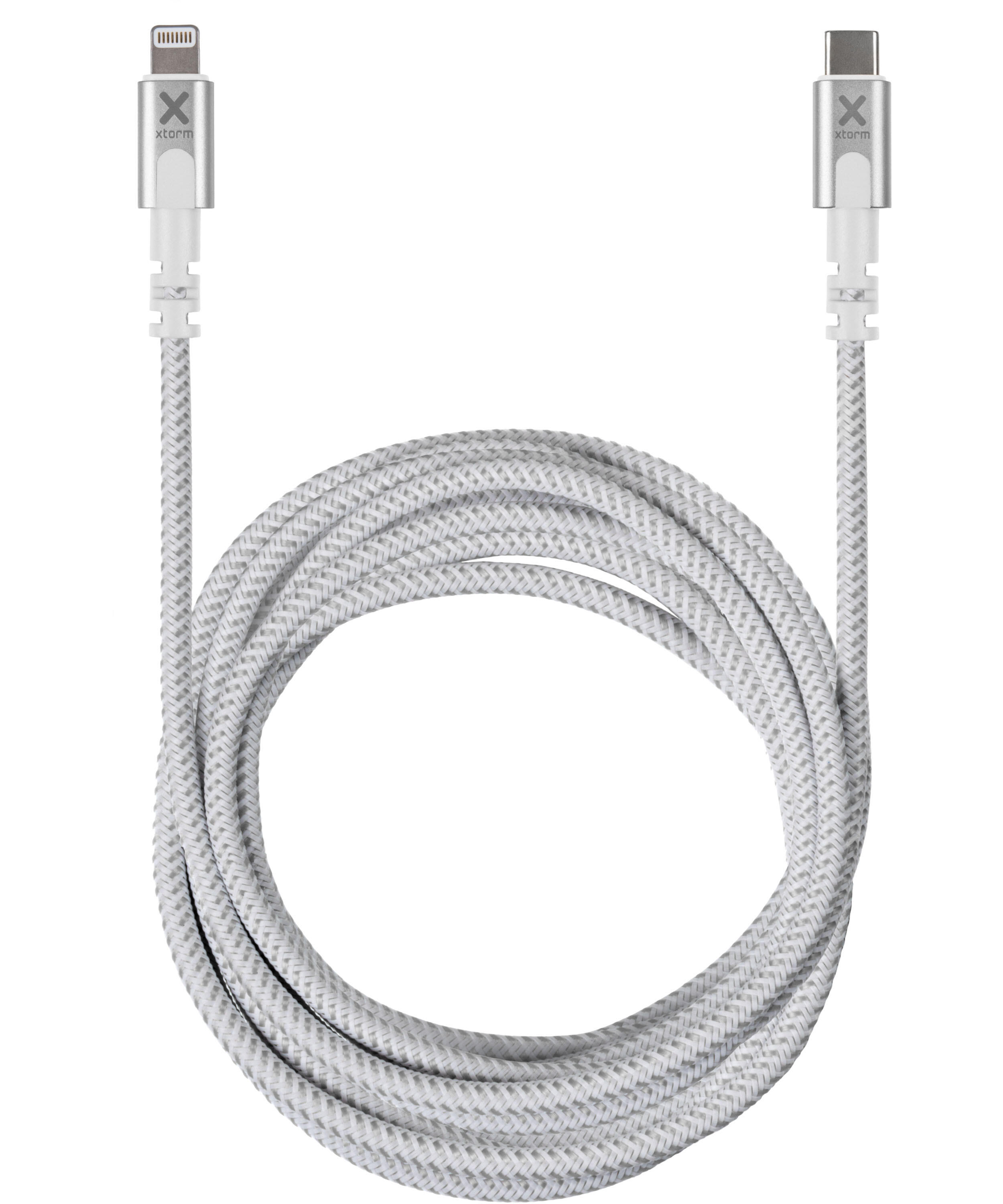 XTORM Xtorm USB-C naar Lightning Kabel - 3 meter - Wit