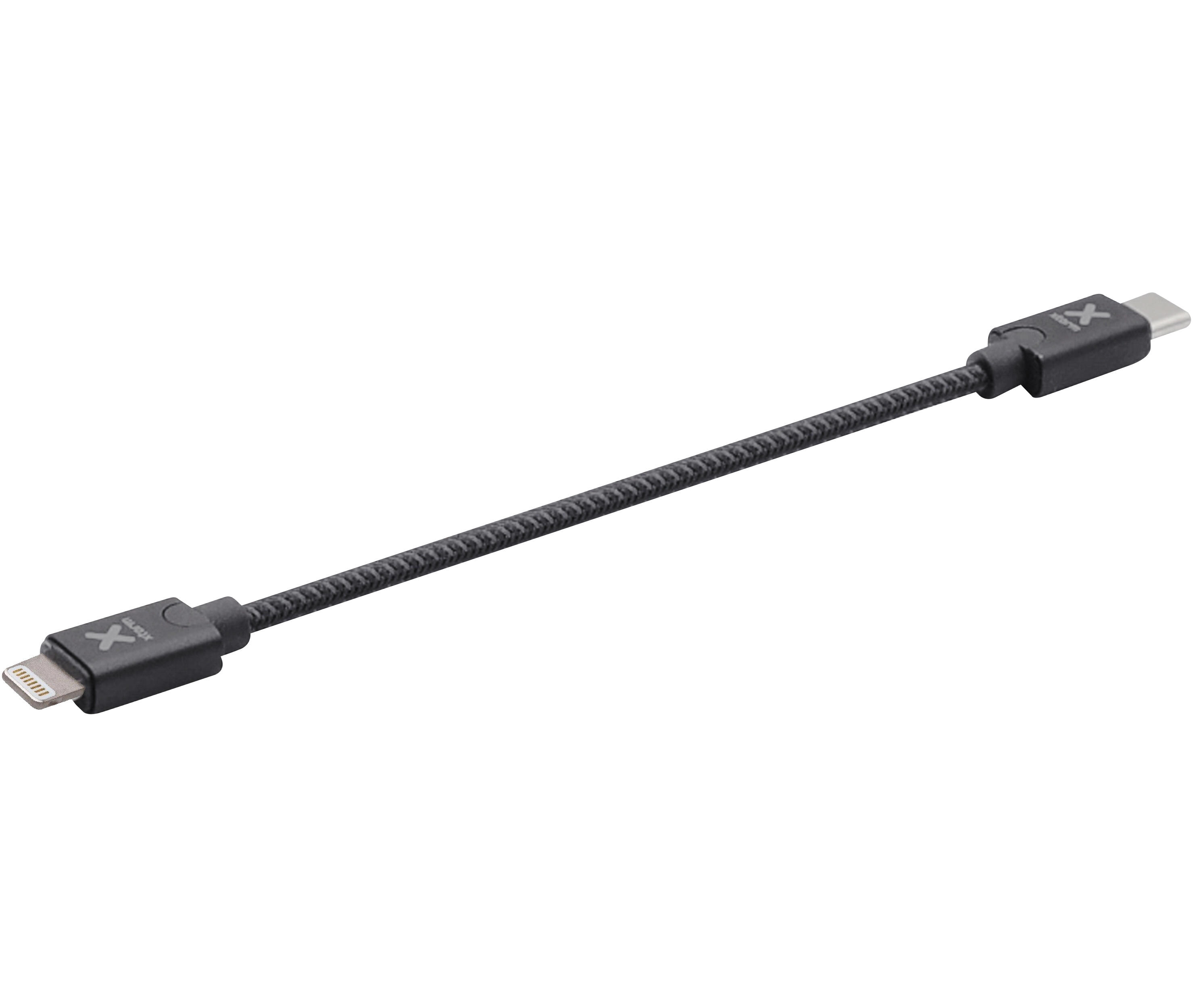XTORM Xtorm USB-C naar Lightning Kabel - 0,15 meter - Zwart