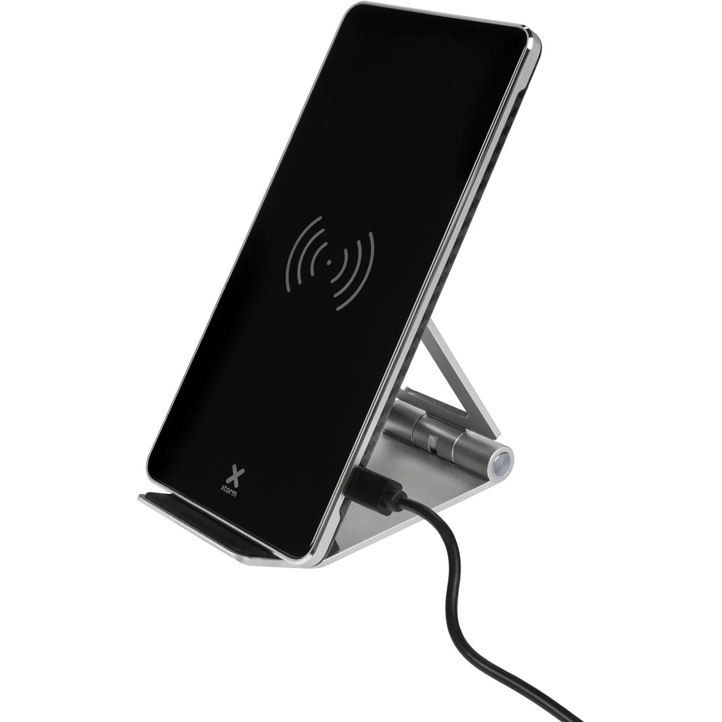 Xtorm Wireless Charger Stand Delta, 15W, indication LED, support aluminium 2/7