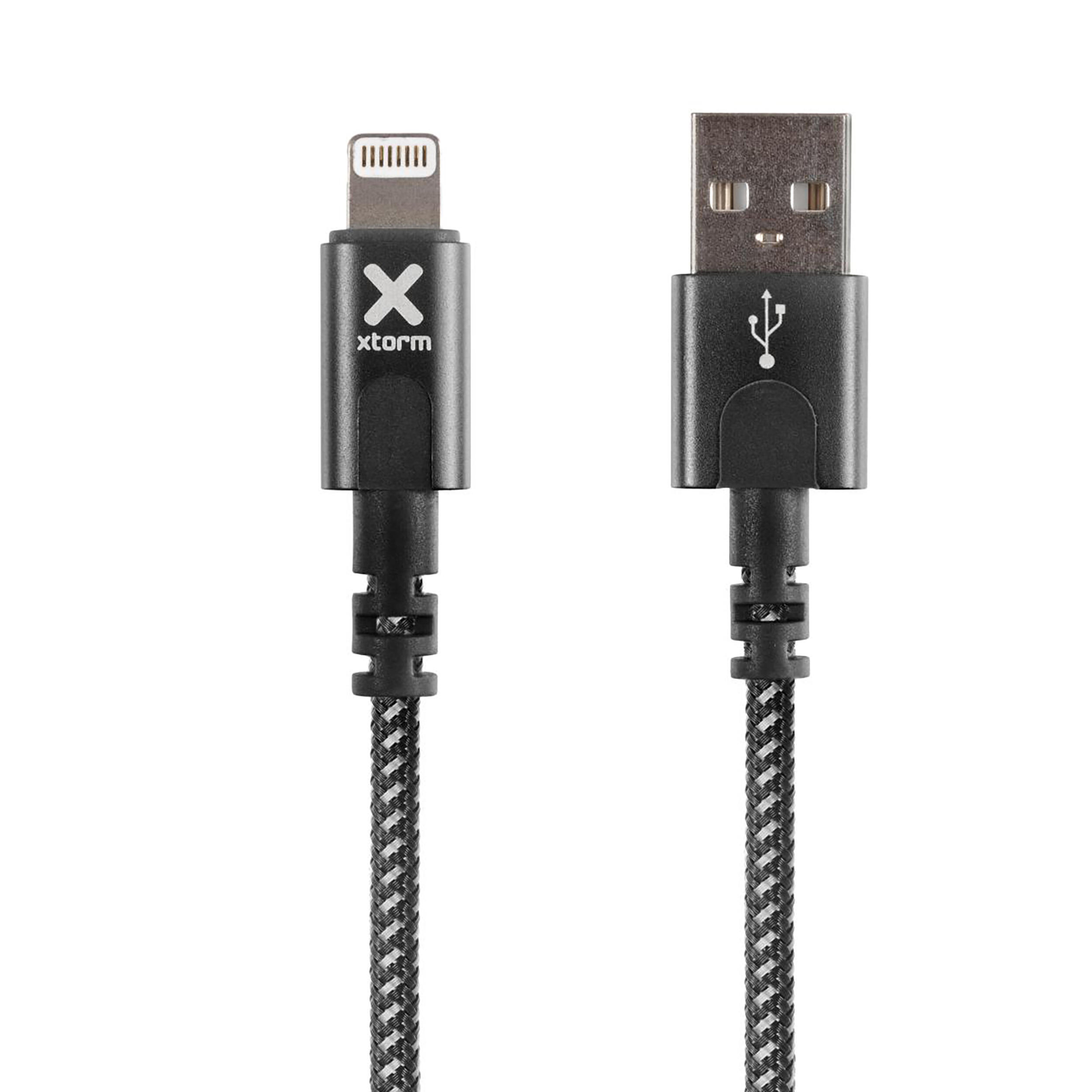 XTORM Xtorm USB naar Lightning Kabel - 1 meter - Zwart