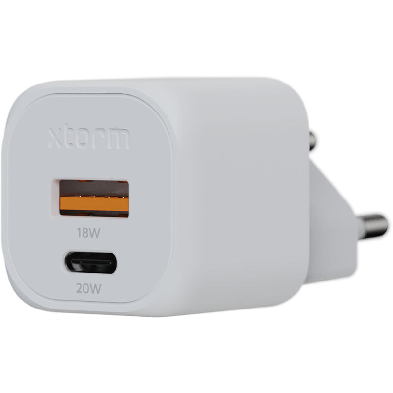 Xtorm 20W GaN2 Ultra Thuislader - USB-C en USB-A - Wit