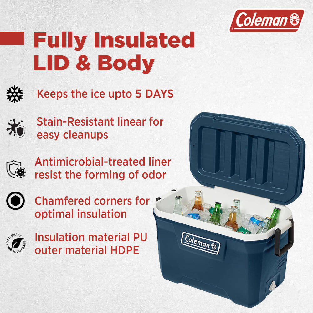 70QT Xtreme Ice Cooler Box, Capacity - 66.2 Litres with Ice Retention Upto 5 Days, Space Blue -  3