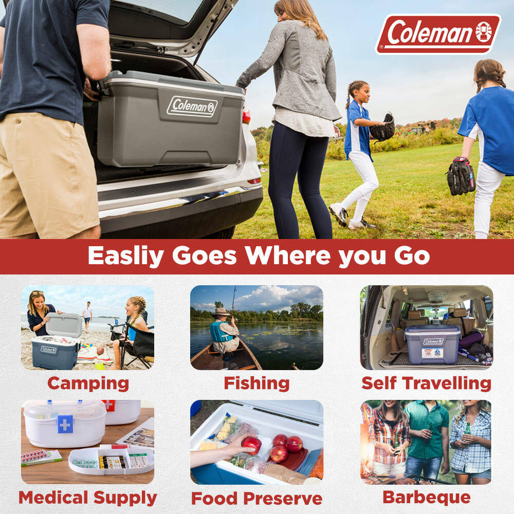 52QT Performance Ice Cooler Box, Capacity - 48 Litres with Ice Retention Upto 4 Days, Space Blue -  5