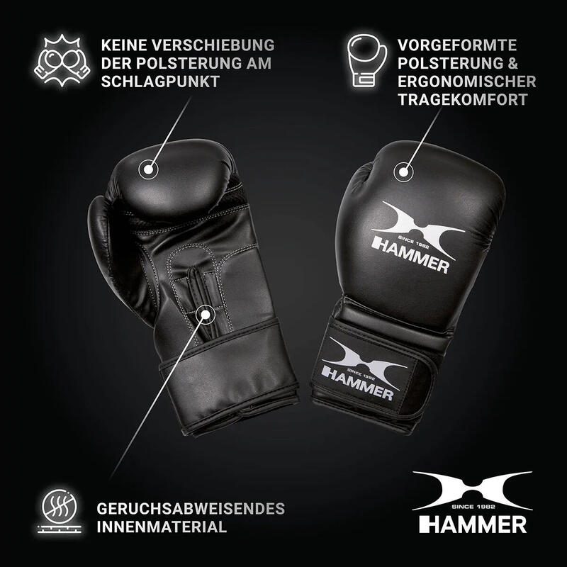 Set de boxe Cobra 100cm + gants - Noir - Durable - Tous âges - unisexe