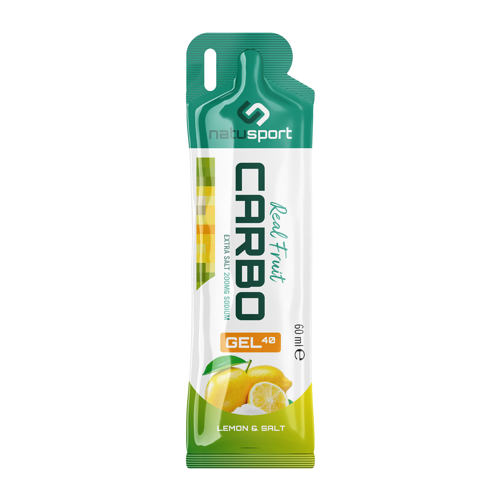 Real Fruit Carbo Gel - 40 gram  - Energiegel - Lemon & Salt - 12 stuks 2/2