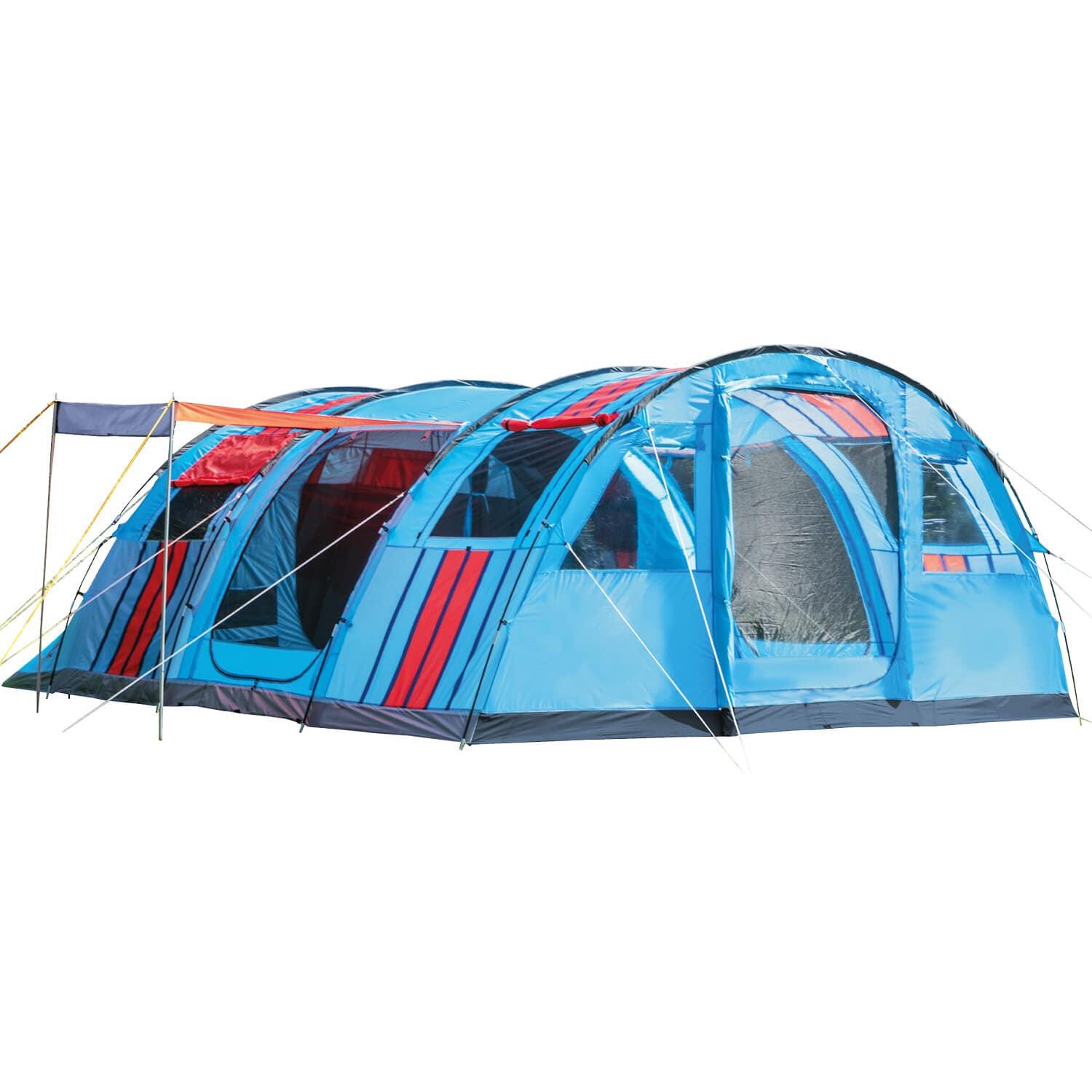 Skandika - Tente Tunnel Familiale Gotland 6 Personnes - Cabine Sombre - Sol Cousu - Tente - Bleu - 6 Places - Decathlon