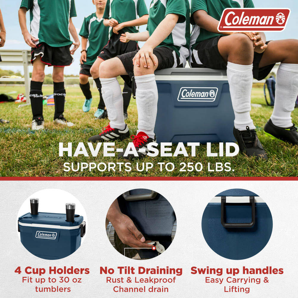 52QT Performance Ice Cooler Box, Capacity - 48 Litres with Ice Retention Upto 4 Days, Space Blue -  4