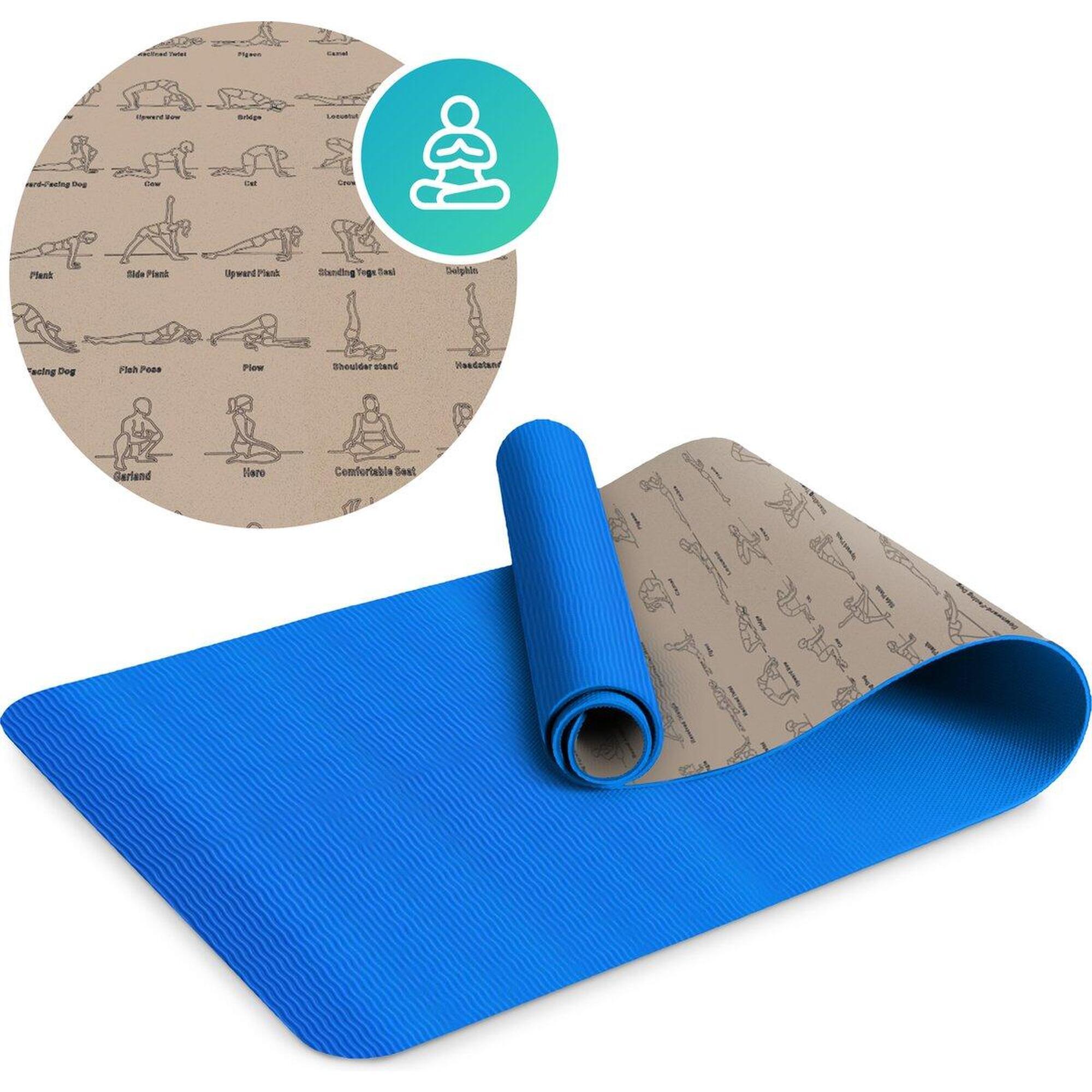 Vitalic - Le Tapis De Yoga Durable En Tpe Extra Épais Et Liège - Tapis De Sport - Tapis Pilates - Bleu - Taille Unique - Decathlon
