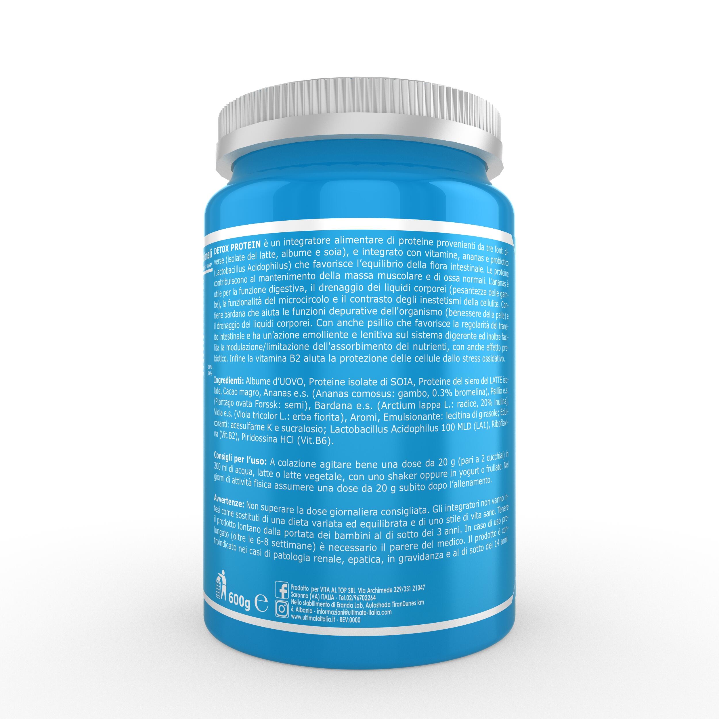Integratore alimentare - DETOX PROTEIN CACAO 600g - drenante 3/6