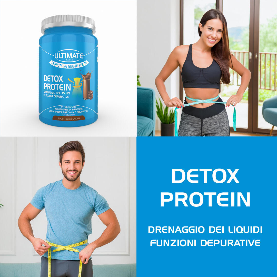 Integratore alimentare - DETOX PROTEIN CACAO 600g - drenante 6/6