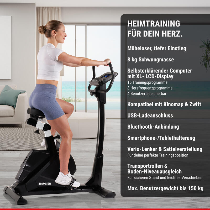 Bicicleta Ergometrica Hammer Varon XTR II cu sistem de franare prin inductie