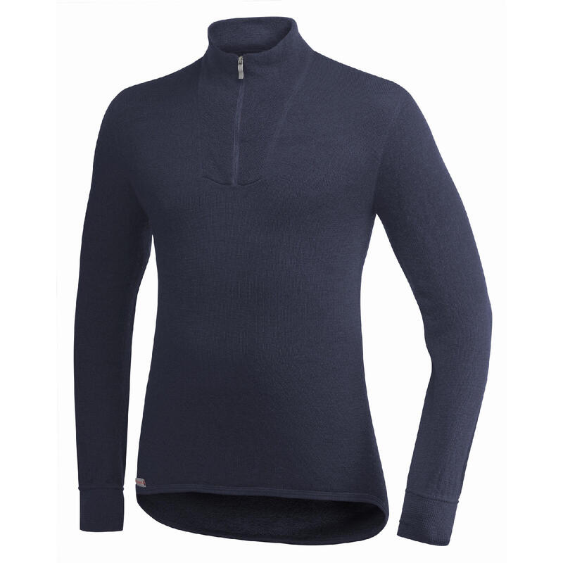 Woolpower Merino Base Layer Zip Turtleneck 200 - Azul marino oscuro