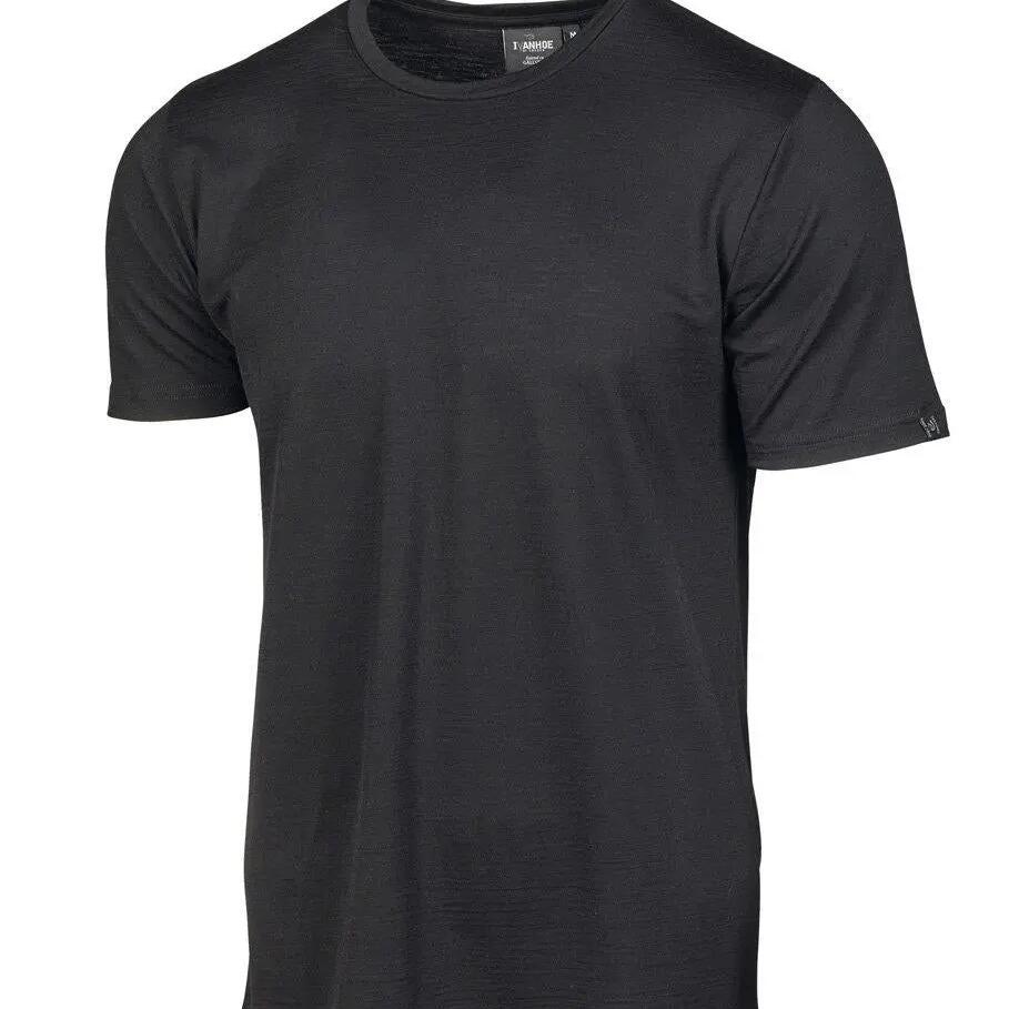 UW Ceasar T-shirt for men - 100% extra fine merino wool - Black