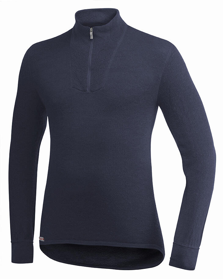 WOOLPOWER Woolpower Merino Mid Layer Zip Turtleneck 400 - Dark Navy