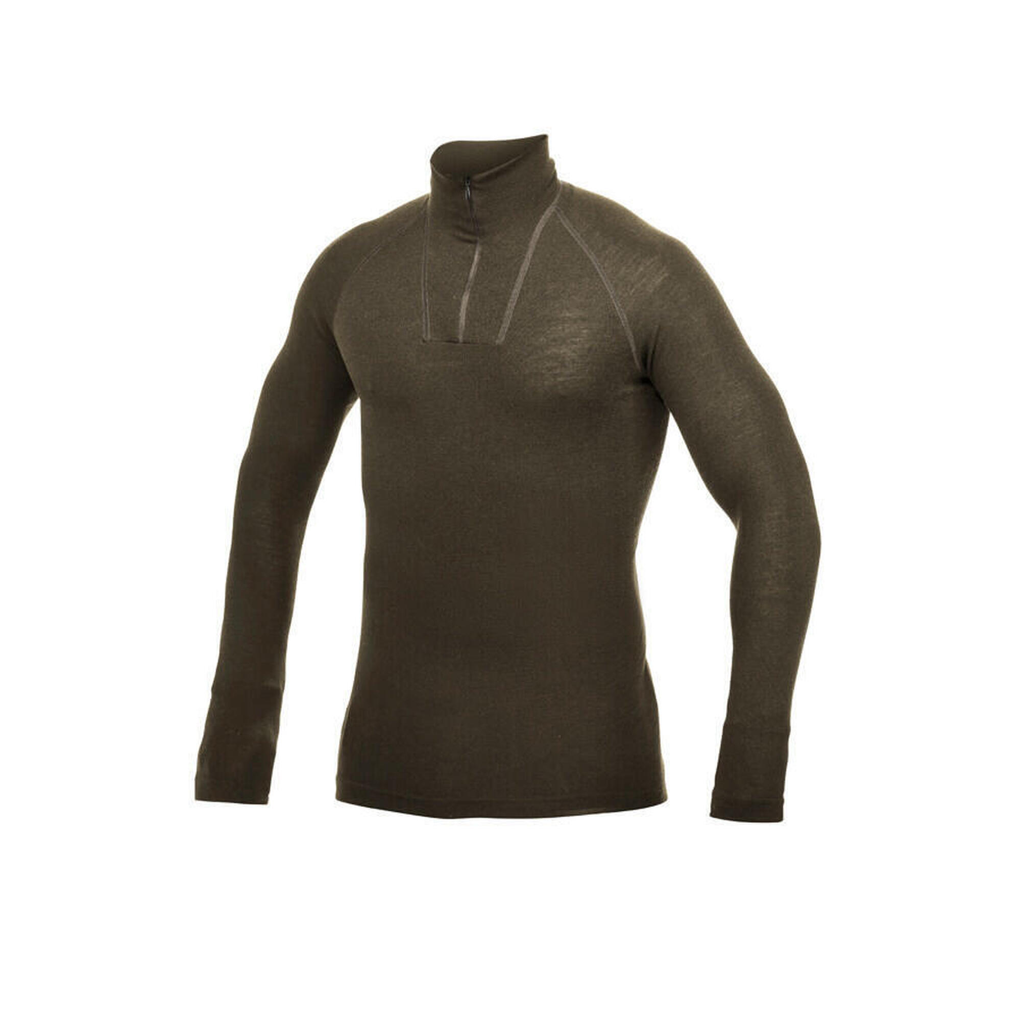 Woolpower Merino Base Layer Zip Turtleneck LITE - Verde Pino