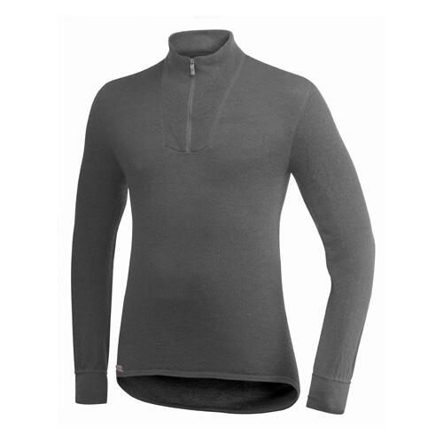 Woolpower Merino Base Layer Zip Turtleneck 200 - Gris