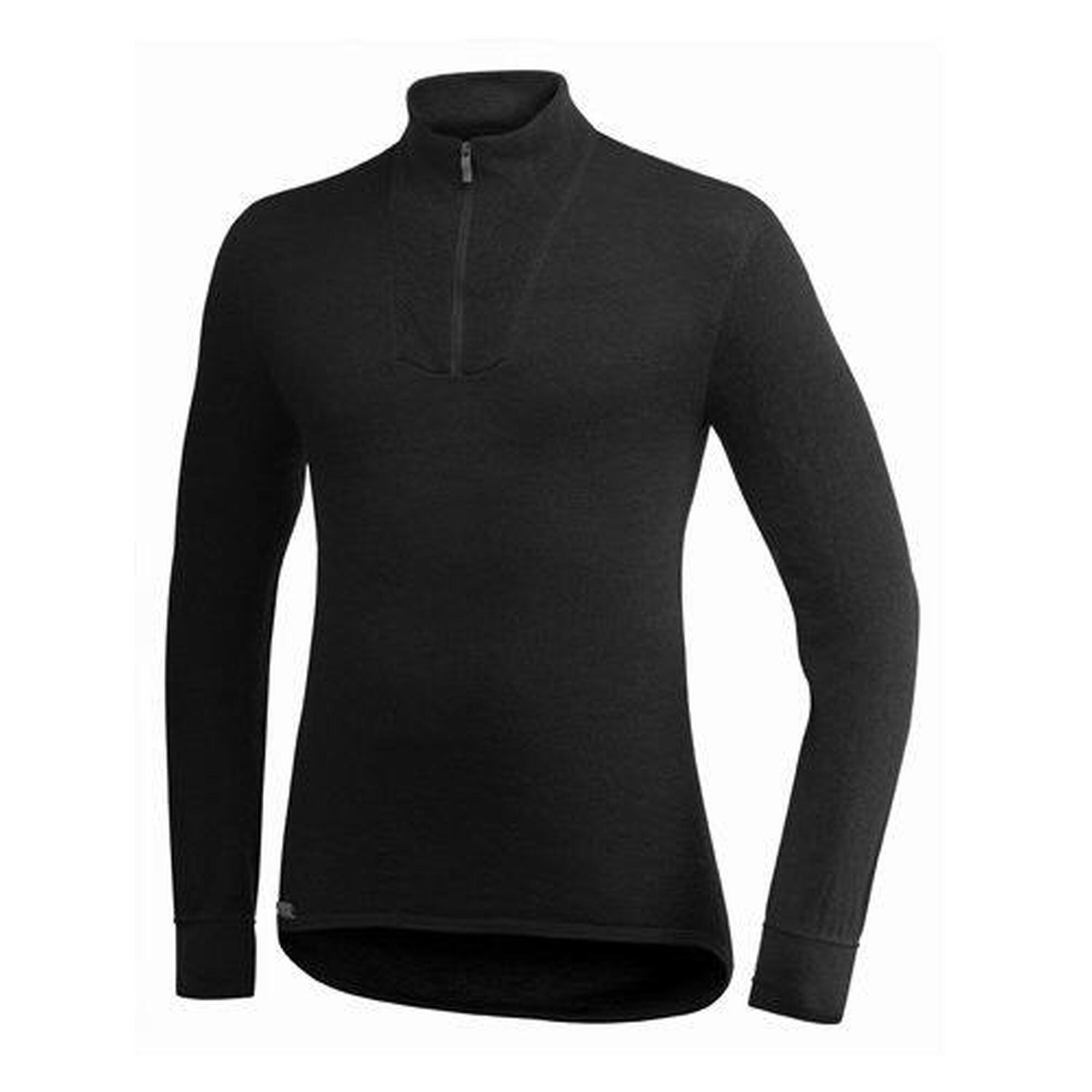 Woolpower Merino Base Layer Zip Turtleneck 200 - Negro