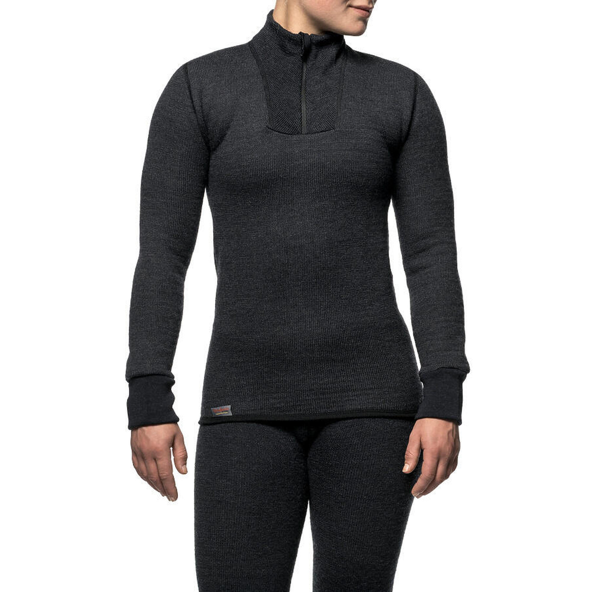 Woolpower Merino Mid Layer Zip Turtleneck 400 - Black