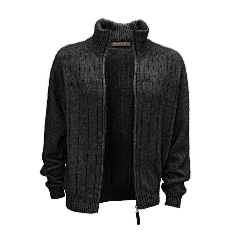 Weft Possum Merino Lancaster 2 - Wool Cardigan - Charcoal