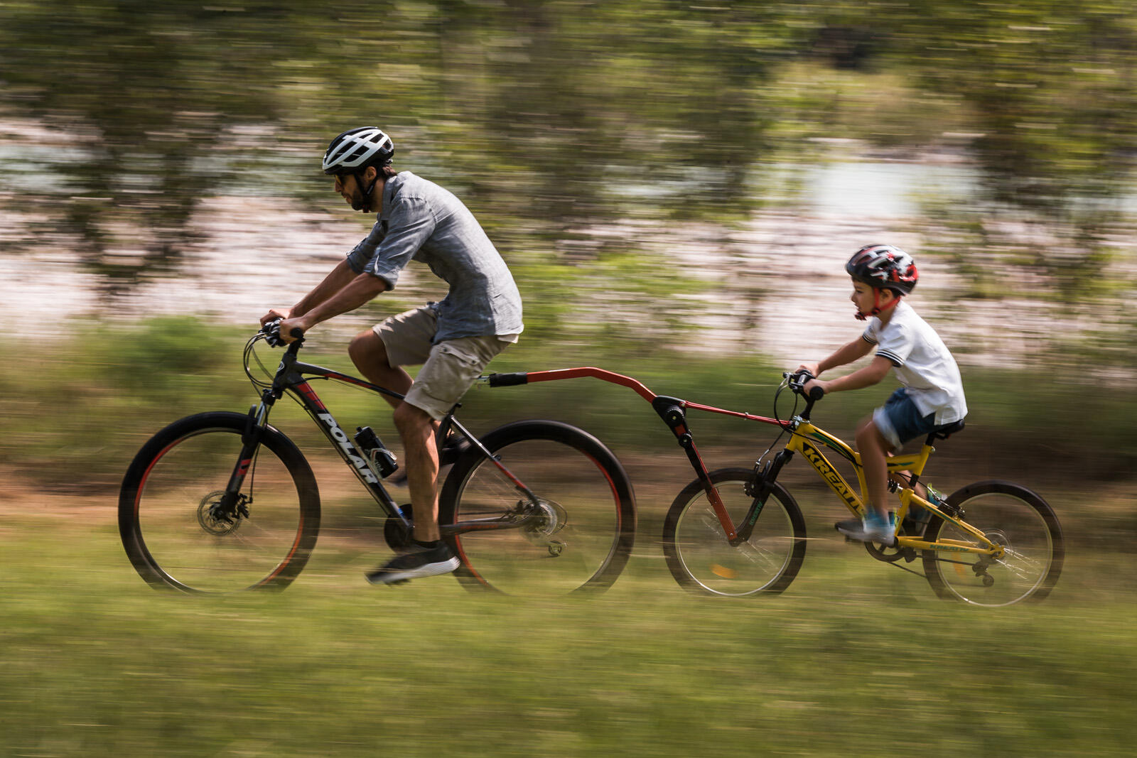 Barre Trail Angel Rouge pour remorquage vélo enfant 4/6