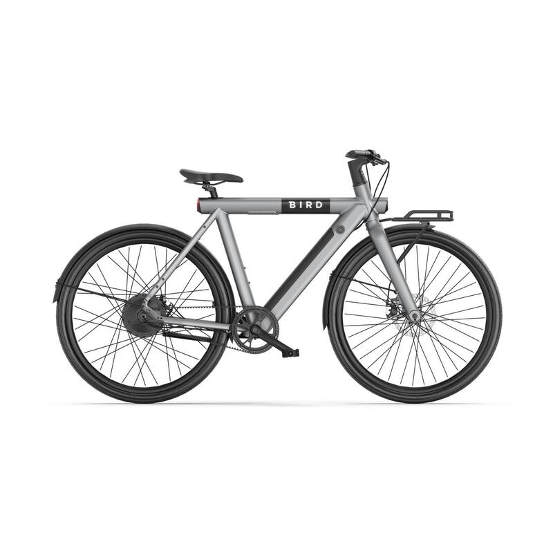 Vélo Urbain BirdBike A Frame 28’’ GRIS 80km 12,8Ah Courroie + Porte-Bagage Avant