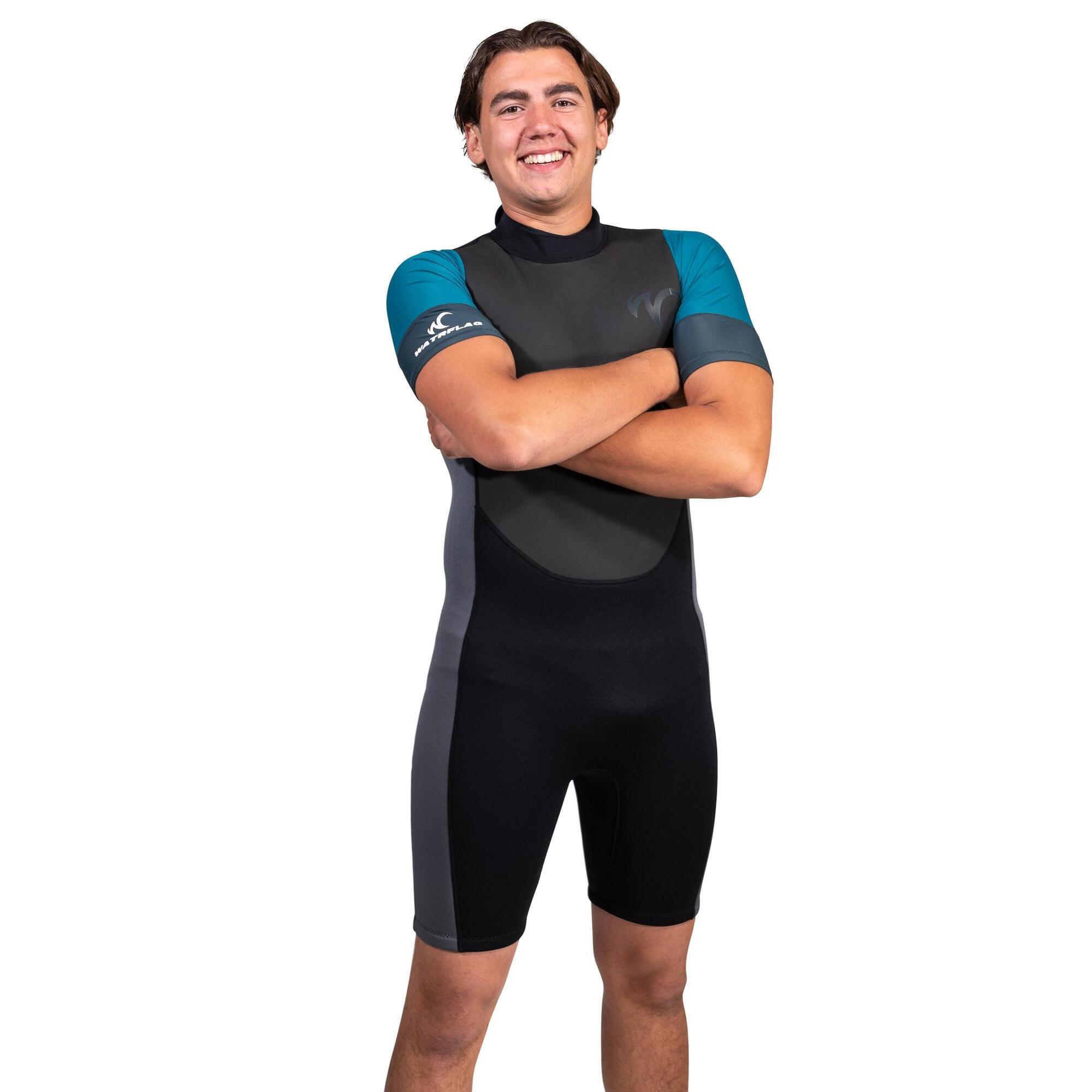 Watrflag - Queenstown Shorty Homme - Néoprène 3mm Avec Manches En Lycra - Shorty De Glisse - Noir - 42 M/l - Decathlon