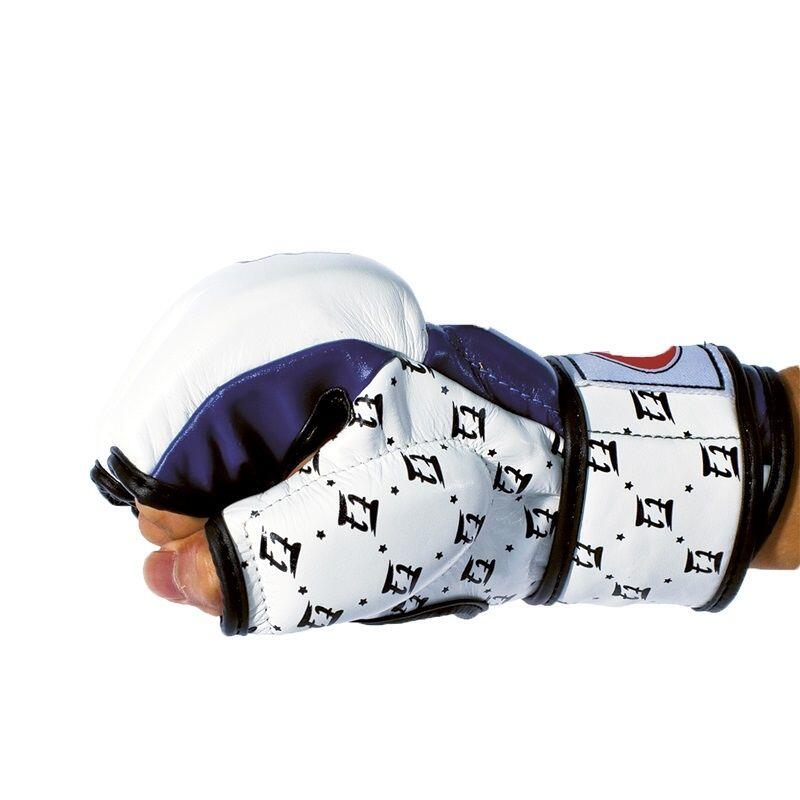 Gants Fairtex Super Sparring - Cuir - Blanc/Noir 3/4