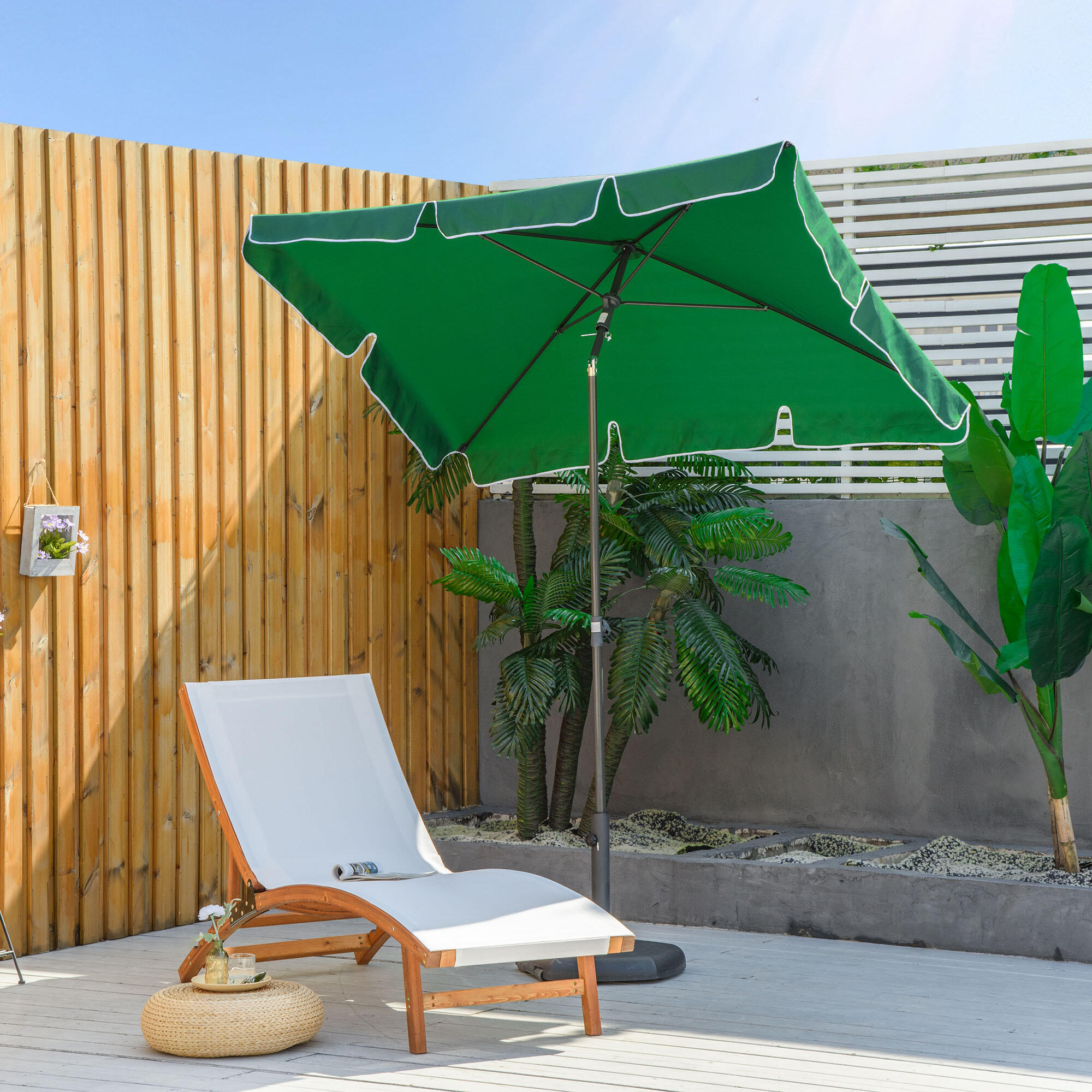 Sombrilla Outsunny 198x130x245 cm Verde 2/7