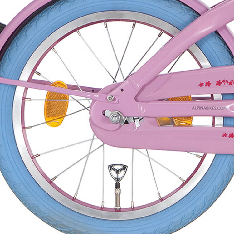 Roue arrière Alpina 18 moyeu frein J20 rose zinc spk