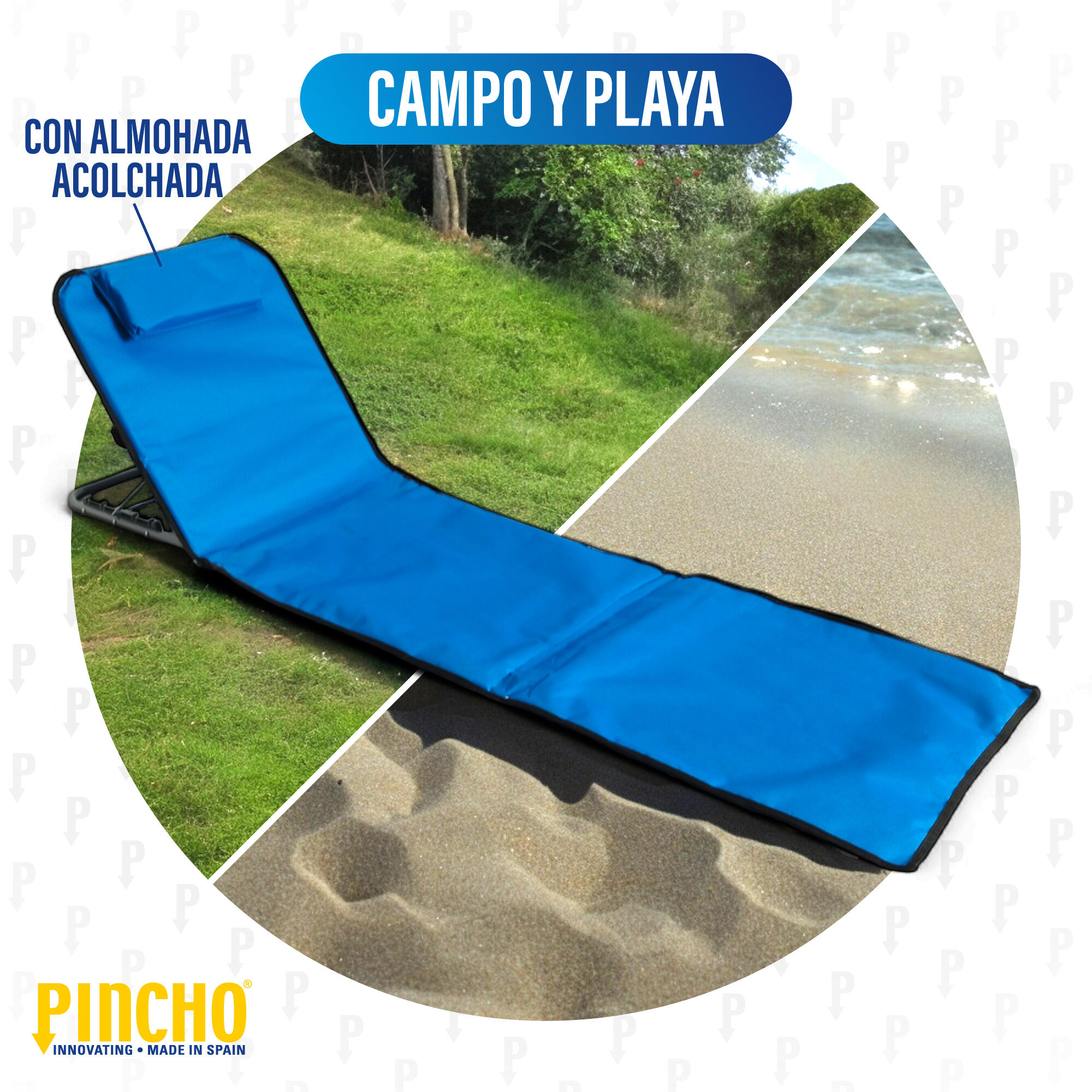 Esterilla de Playa Plegable portatil con Respaldo Ajustable 3/6
