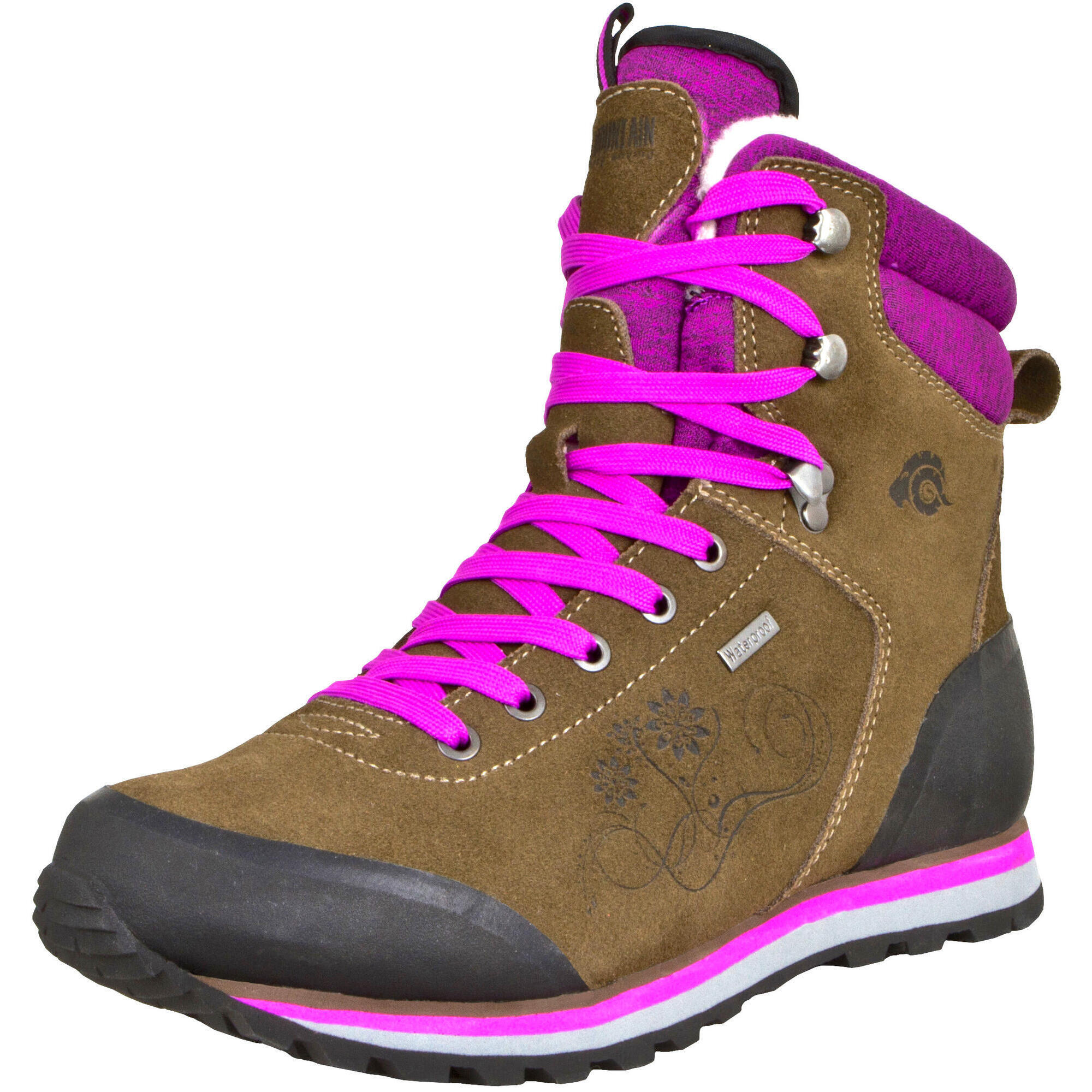 Guggen Mountain - Chaussures De Trekking Et De Randonnée Femme Hpm59 Doublées De Laine - Bottes De Neige - Violet - 42 - Decathlon