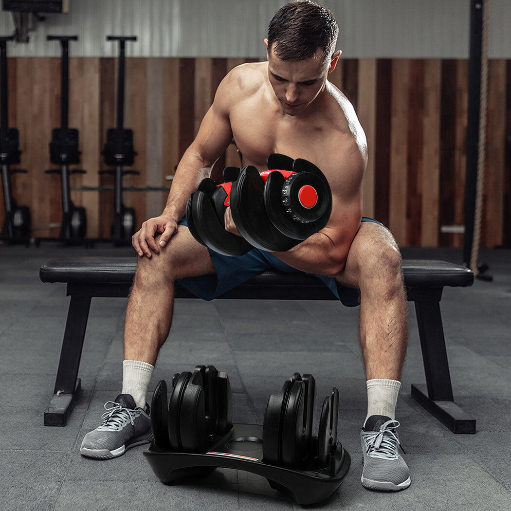 Centra Adjustable Dumbbell Single Weight Plates Home Gym Fitness Exercise