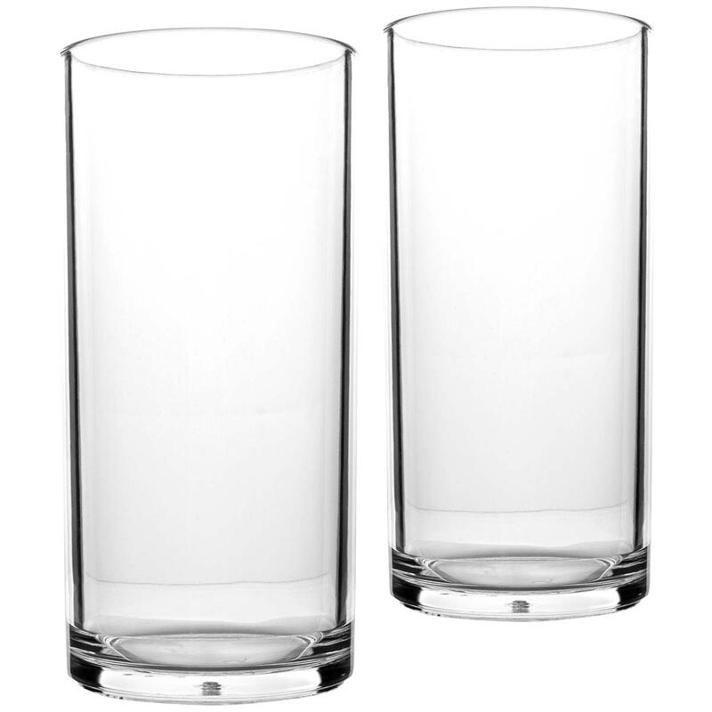 Lot de 2 verres à long drink en polycarbonate camping Verre eau 300 ml