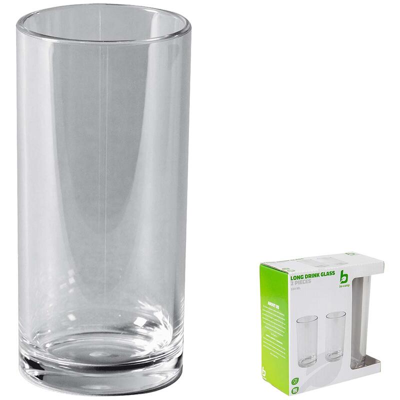 Set van 2 longdrinkglazen polycarbonaat campingglazen water drinkglas 300 ml