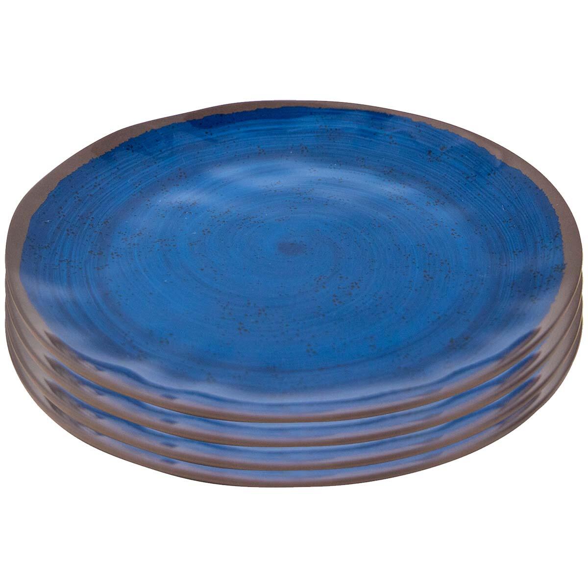 Bo-Camp Ontbijtbord Halo 4 Stuks Melamine Blauw 1/3