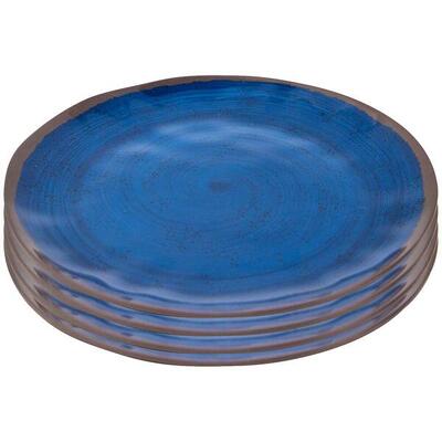 Bo-camp ontbijtbord halo 4 stuks melamine blauw