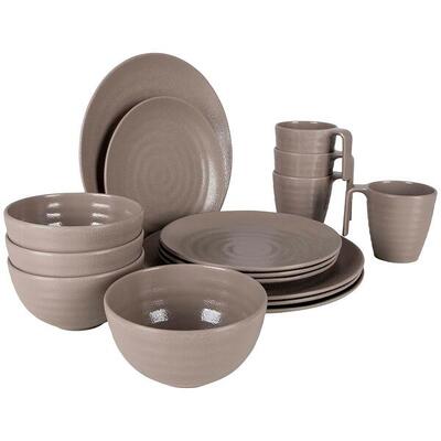 Bo-camp servies stone 16 stuks beige