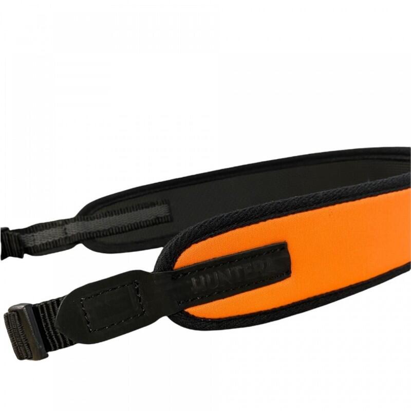 Bretelle néoprène HUNTERA orange avec cuir suédé 79-110 cm 3/3