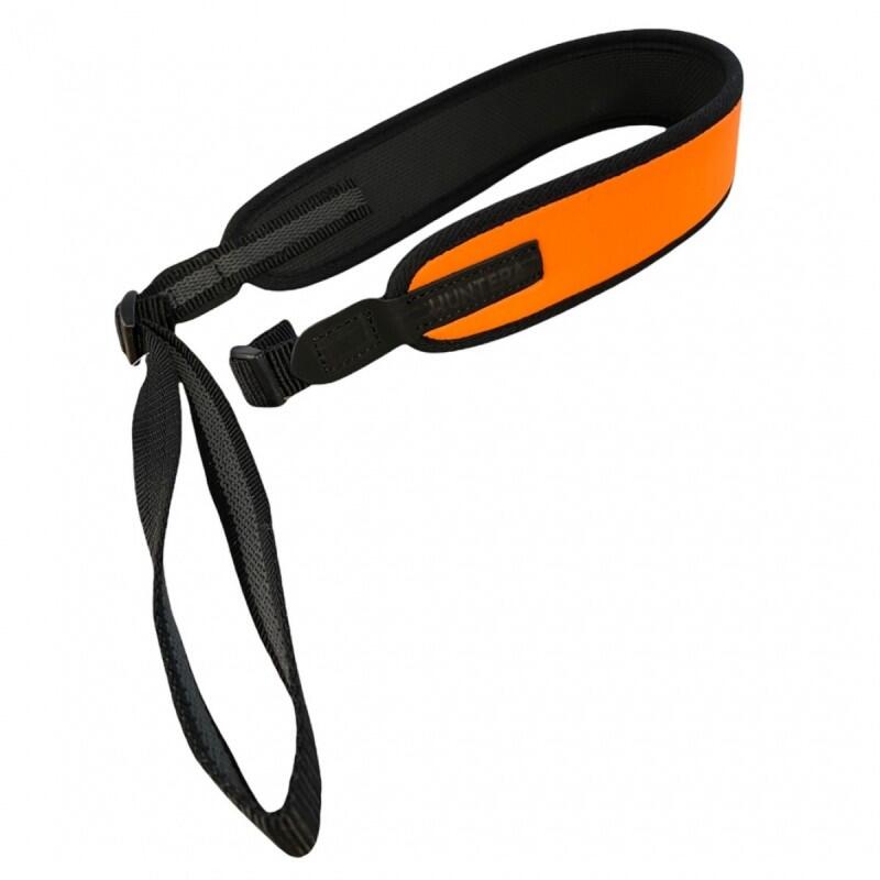 Huntera - Bretelle Néoprène Huntera Orange Avec Cuir Suédé 79-110 Cm - Bretelle D'Arme - Orange - Taille Unique - Decathlon