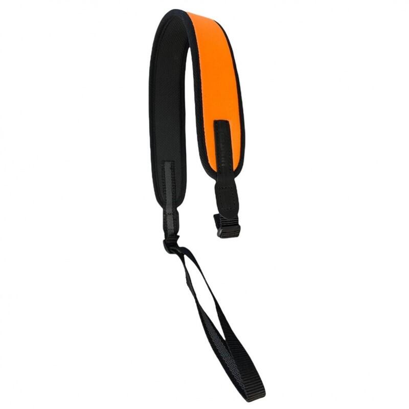 Bretelle néoprène HUNTERA orange avec cuir suédé 79-110 cm 2/3