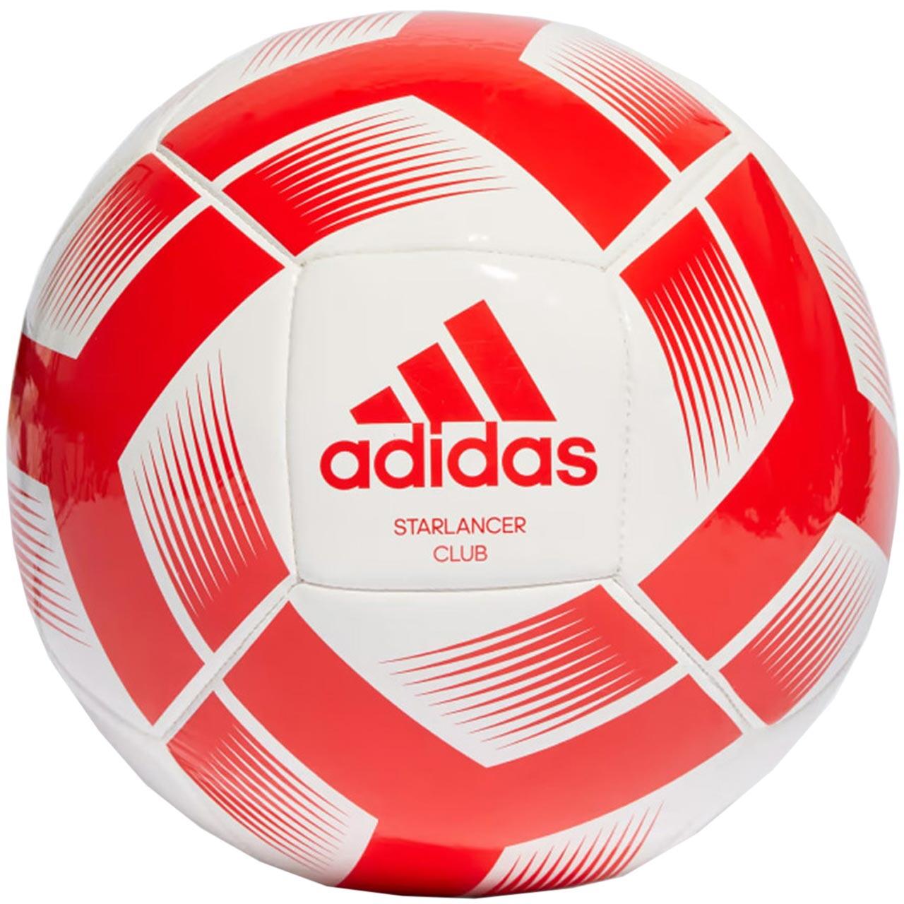 ADIDAS Pallone da Calcio Adidas Starlancer CLB per Adulti - Bianco/Rosso Taglia 5