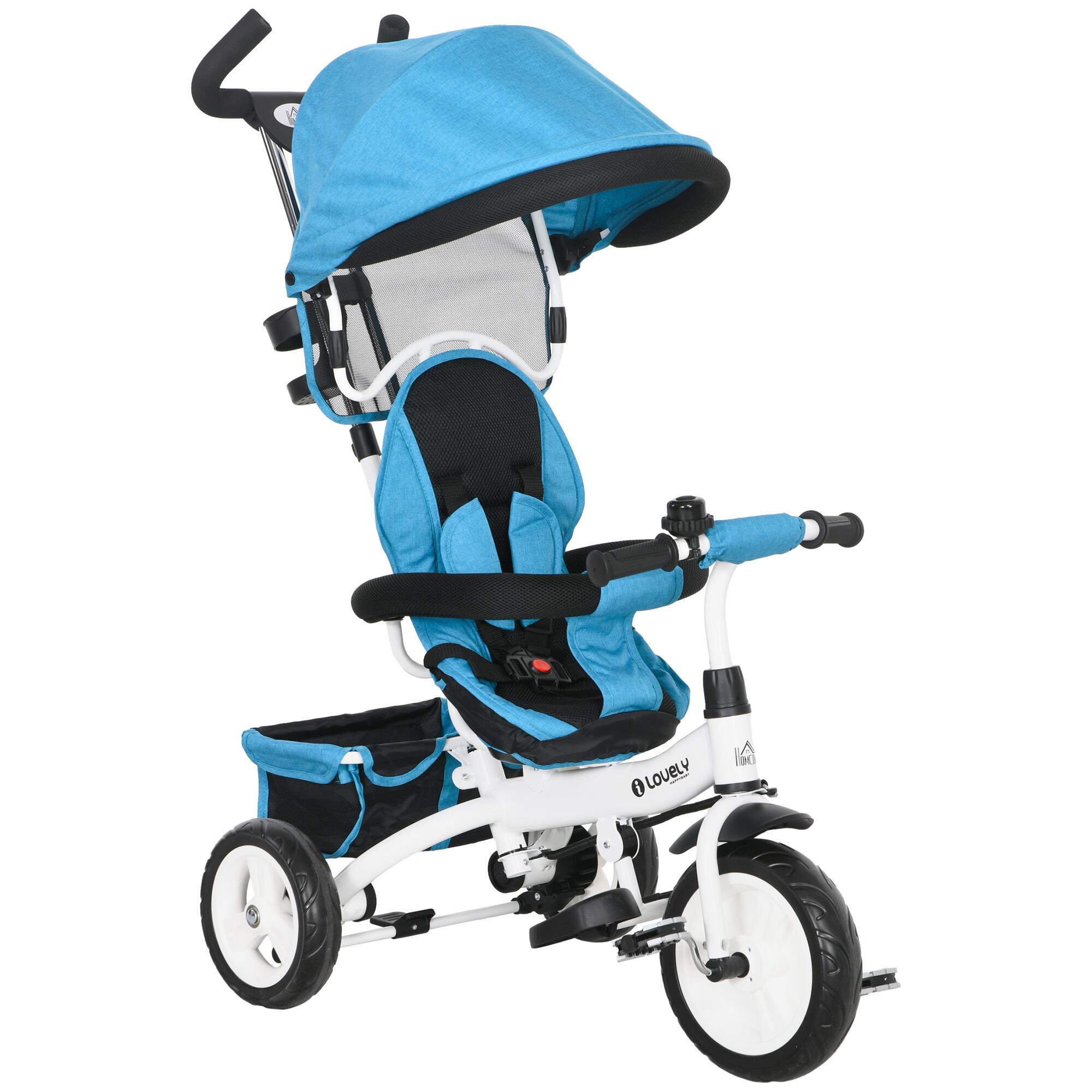 Triciclo para bebés 95x50x106 cm azul HOMCOM