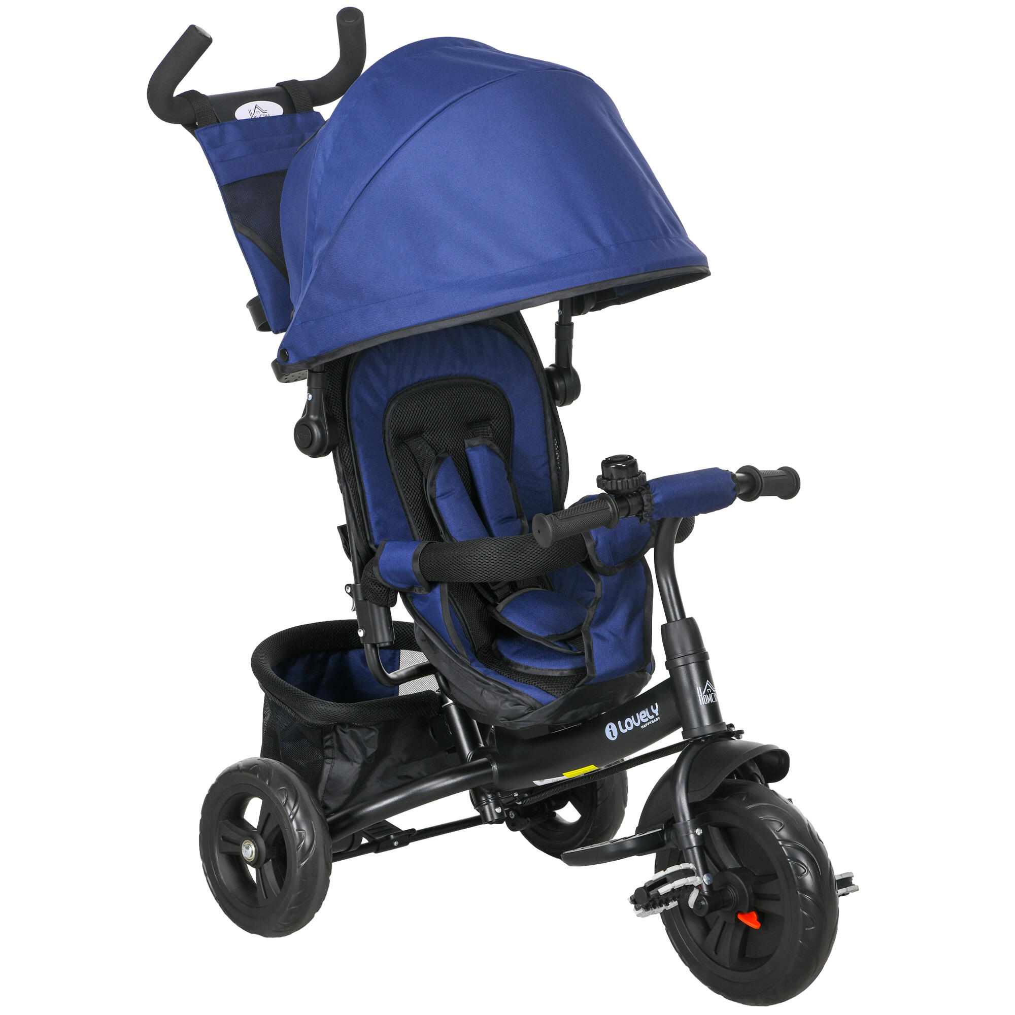 HOMCOM Triciclo para bebés 102x49x102 cm azul marrinho HOMCOM