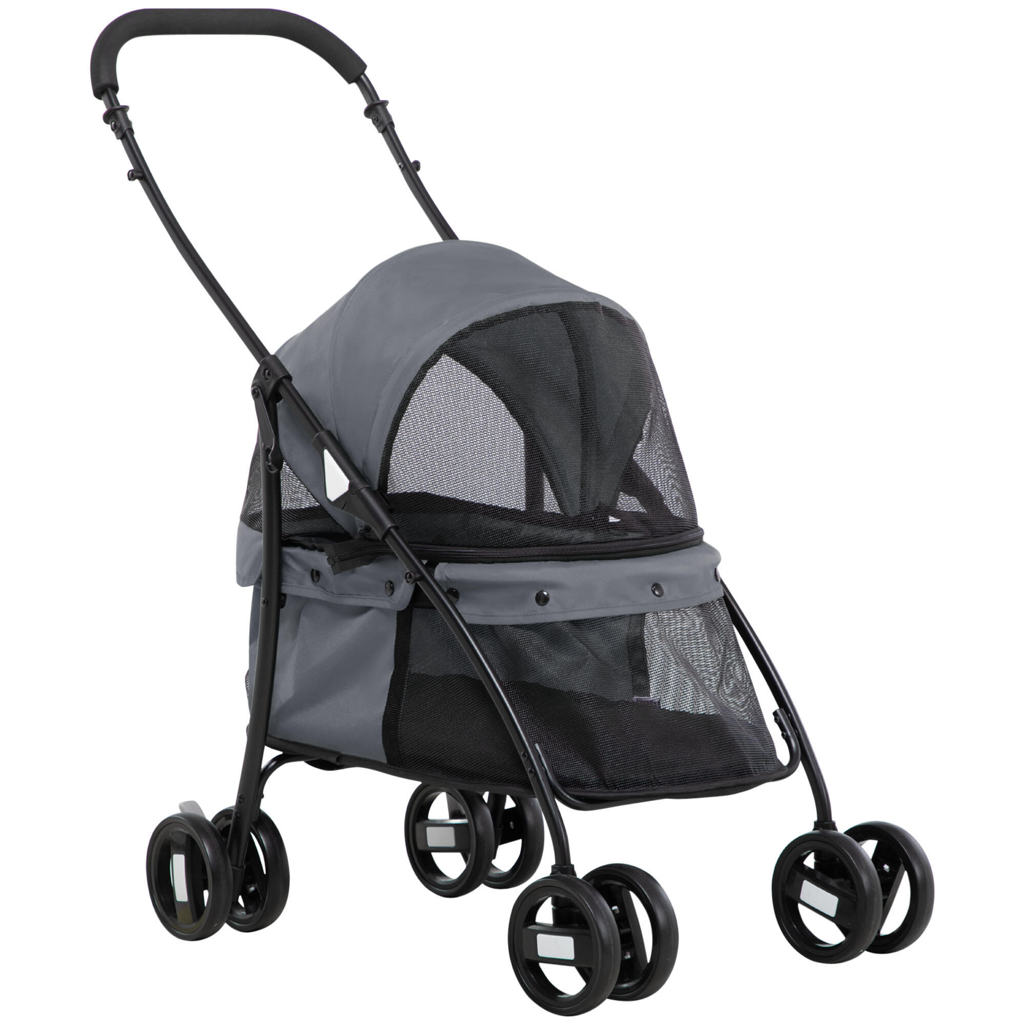 PAWHUT Carrinho para animais de estimação 82x47x97cm cinzento PawHut
