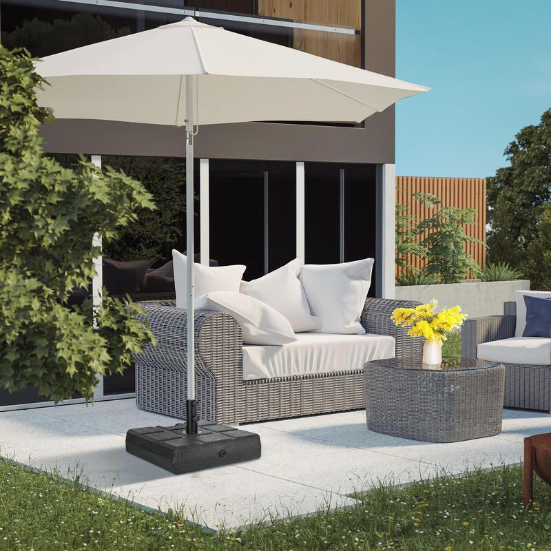Bază de umbrelă Outsunny 3,5 m din HDPE si oțel, negru