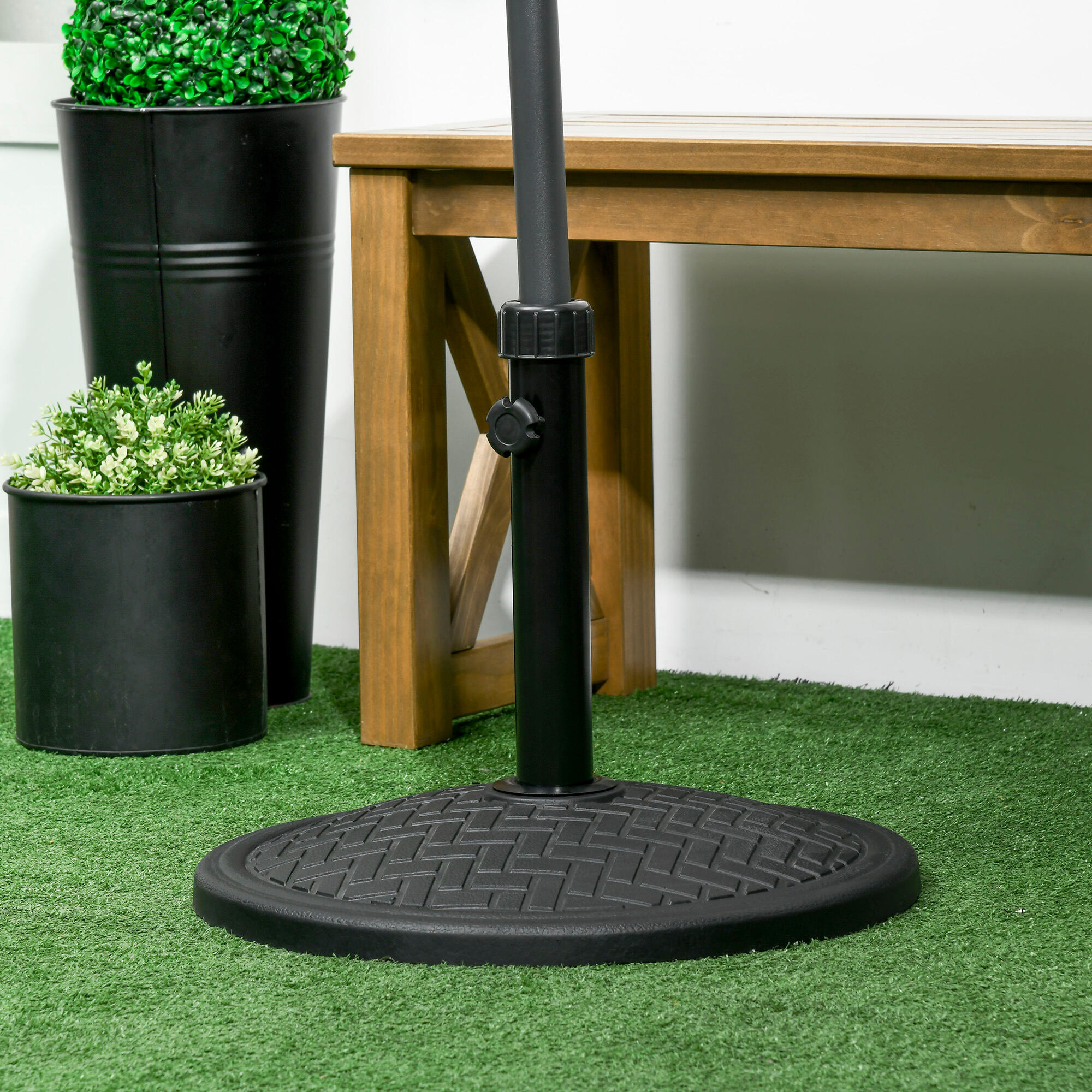 Base para chapéu de sol ø46x34 cm preto Outsunny 2/7