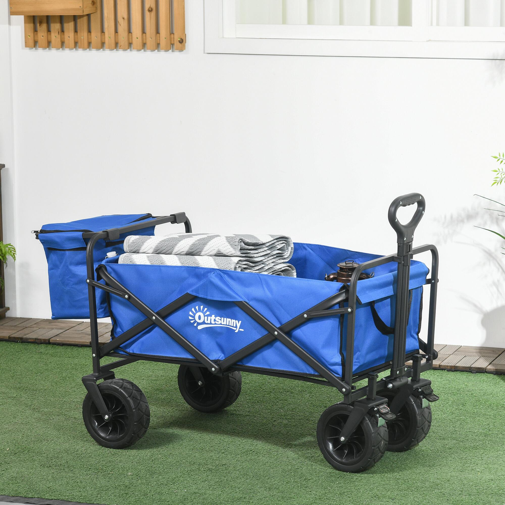 Carrinho de transporte azul Outsunny 2/7