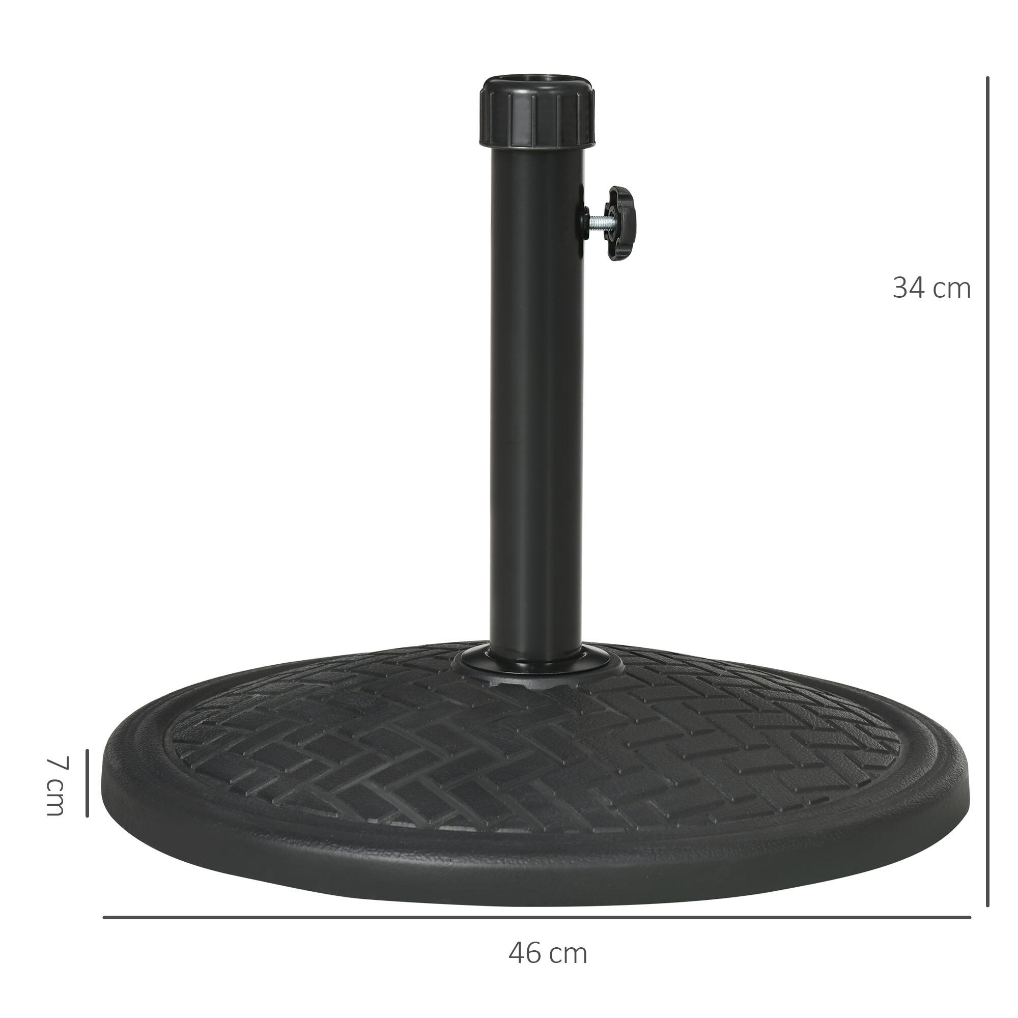 Base para chapéu de sol ø46x34 cm preto Outsunny 3/7