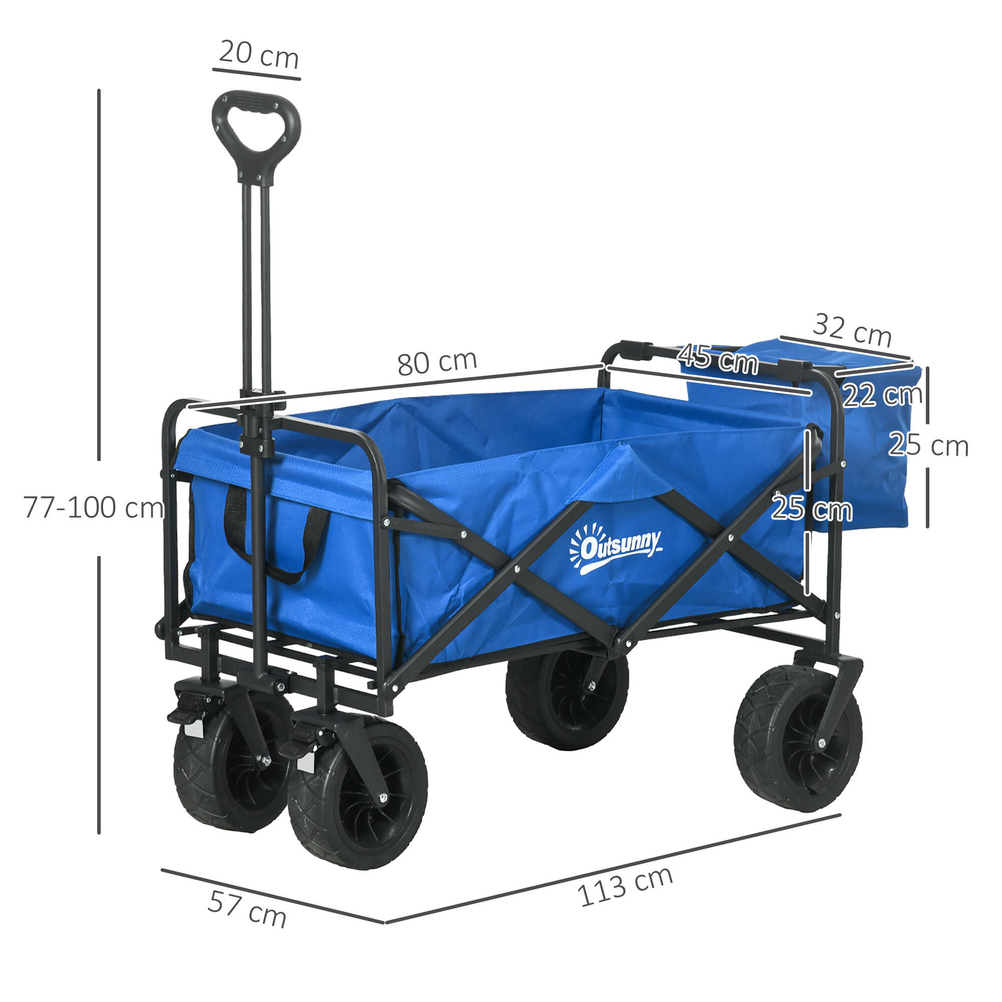 Carrinho de transporte azul Outsunny 3/7