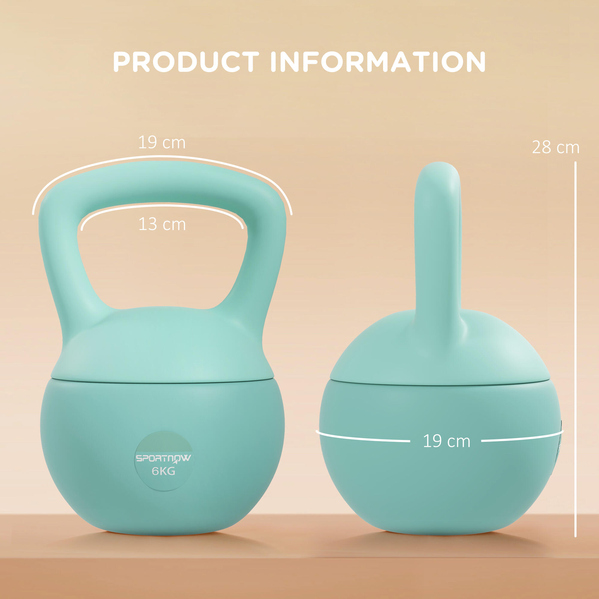 Kettlebell SPORTNOW 19x19x28 cm 3/7